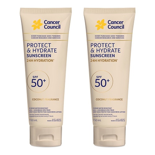 Cancer Council Protect & Hydrate Sunscreen Coconut Fragrance SPF 50+ Pack of 2