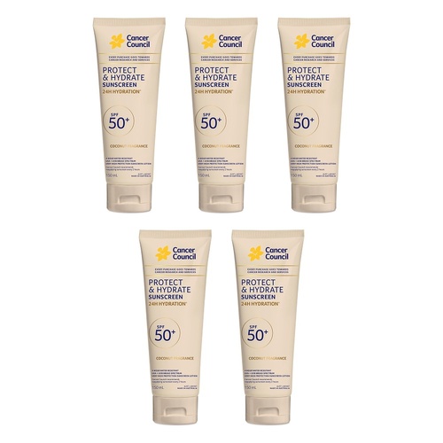 Cancer Council Protect & Hydrate Sunscreen Coconut Fragrance SPF 50+ Pack of 5