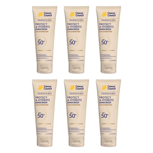 Cancer Council Protect & Hydrate Sunscreen Coconut Fragrance SPF 50+ Pack of 6