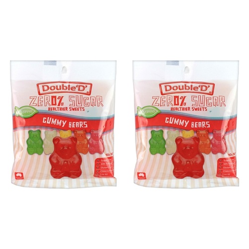 Double D Sugar Free Gummy Bears 90g x 12 Bundle of 2