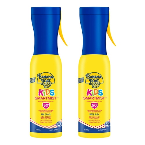 Banana Boat Kids SmartMist Sunscreen Spray SPF 50+ 200mL Pack of 2