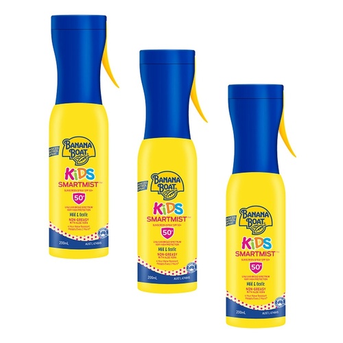 Banana Boat Kids SmartMist Sunscreen Spray SPF 50+ 200mL Pack of 3