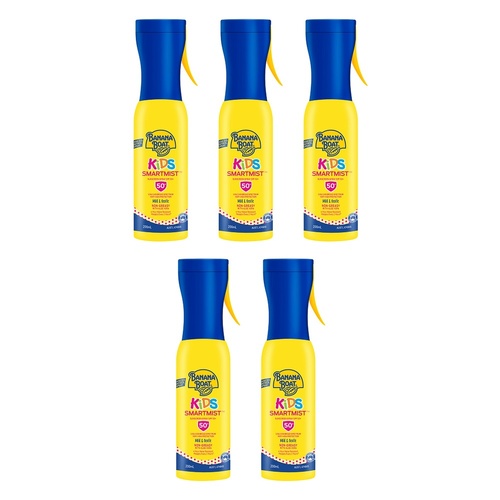 Banana Boat Kids SmartMist Sunscreen Spray SPF 50+ 200mL Pack of 5