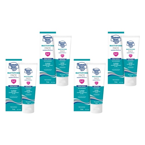 Banana Boat Mattifying Face Sunscreen Lotion SPF 50+ 75mL Pack of 4