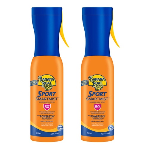 Banana Boat Sport SmartMist Sunscreen Spray SPF50+ 200mL Pack of 2