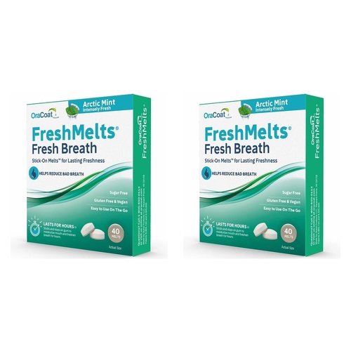 Freshmelts Arctic Mint For Bad Breath 40 Pack x 3 Bundle of 2