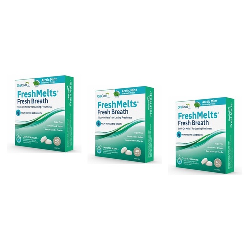 Freshmelts Arctic Mint For Bad Breath 40 Pack x 3 Bundle of 3