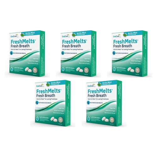 Freshmelts Arctic Mint For Bad Breath 40 Pack x 3 Bundle of 5