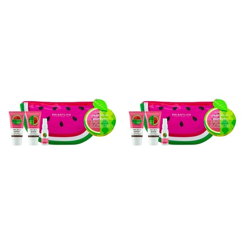 BrightLife Watermelon Wonderland Wash Bag 4 Piece Set Pack of 2