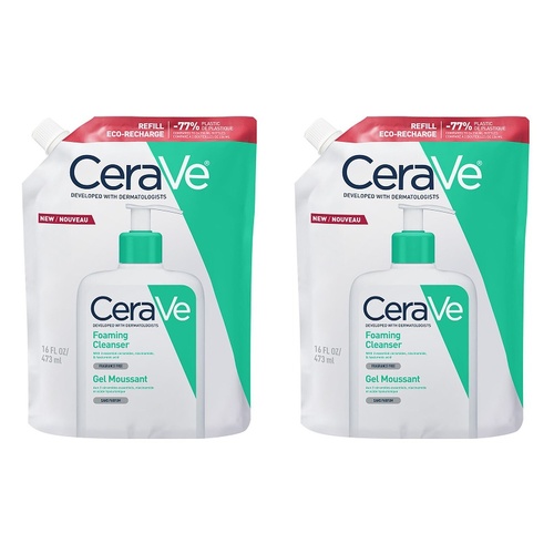 CeraVe Foaming Cleanser Eco-Recharge Refill 473mL Pack of 2