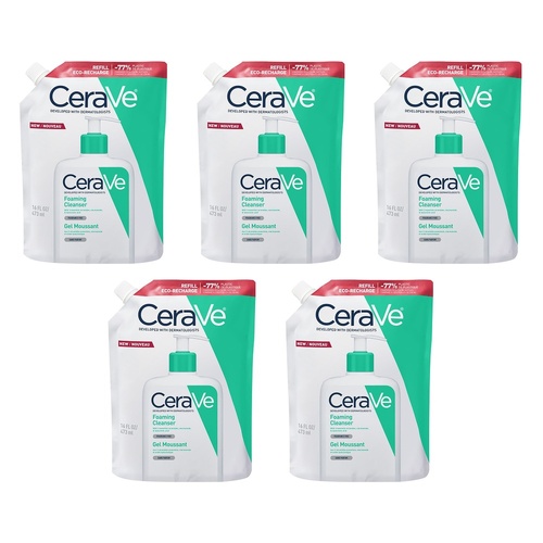 CeraVe Foaming Cleanser Eco-Recharge Refill 473mL Pack of 5
