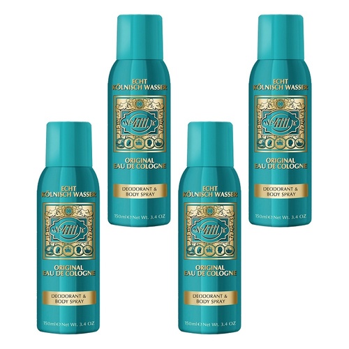 4711 Original Eau de Cologne Body Spray Deodorant 150mL Pack of 4