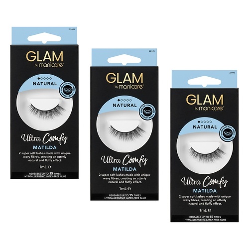 Glam by Manicare Ultra Comfy Lashes Matilda Pack of 3