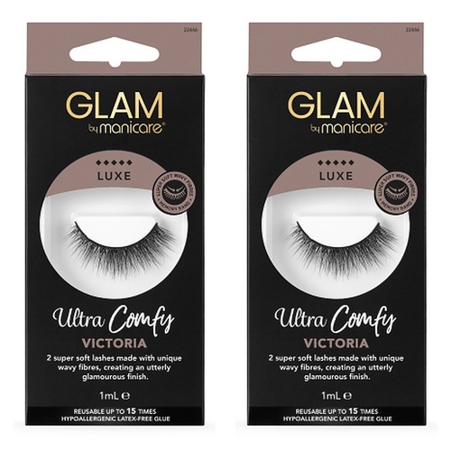 Glam by Manicare Ultra Comfy Lash Victoria Pack of 2