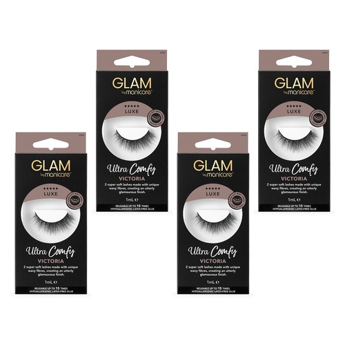 Glam by Manicare Ultra Comfy Lash Victoria Pack of 4