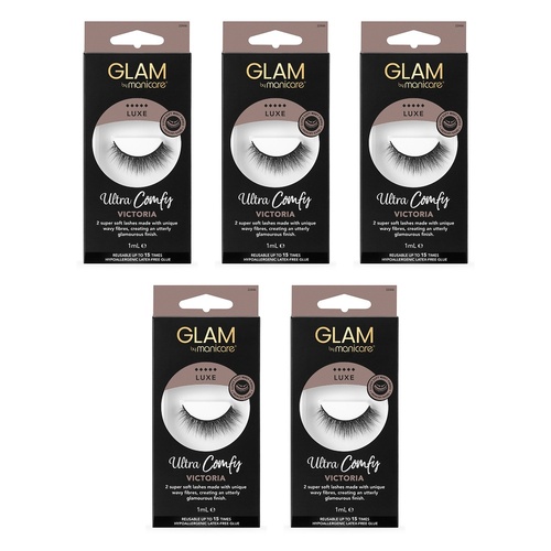 Glam by Manicare Ultra Comfy Lash Victoria Pack of 5