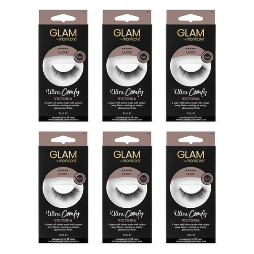 Glam by Manicare Ultra Comfy Lash Victoria Pack of 6