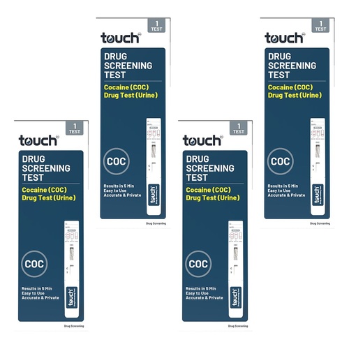 TouchBio Cocaine (COC) Urine Drug Screening Test, 1 Test Pack of 4