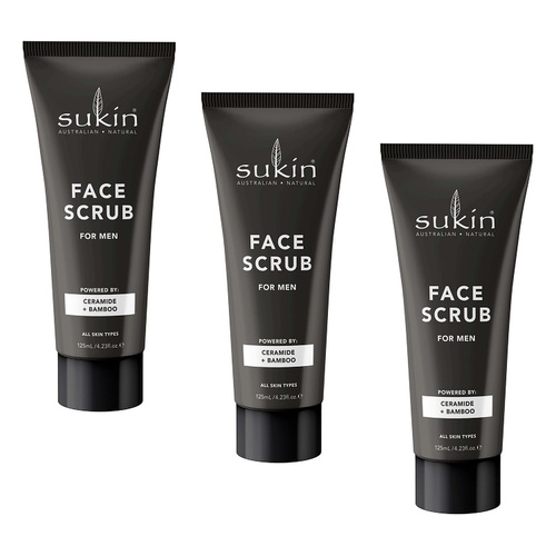 Sukin Men's Face Scrub 125mL Pack of 3