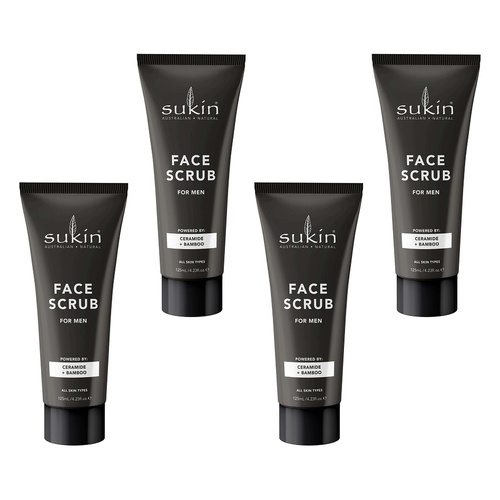 Sukin Men's Face Scrub 125mL Pack of 4
