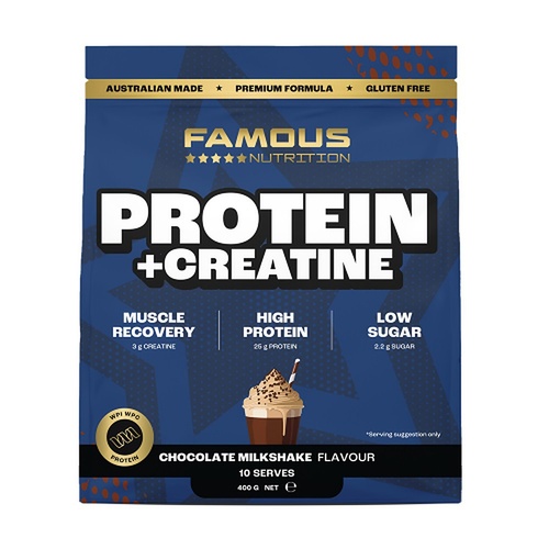 Famous Nutrition Protein and Creatine Chocolate Milkshake 400g
