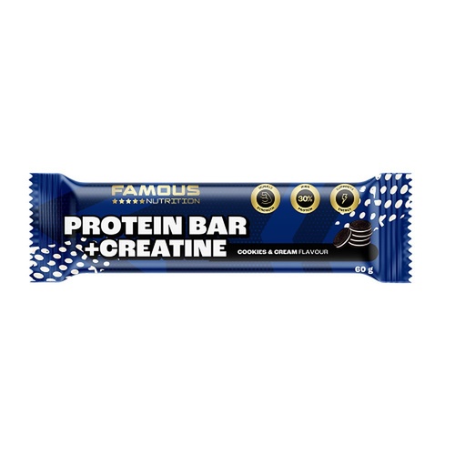 Famous Nutrition Creatine Protein Bar Cookies & Cream 60g x 12