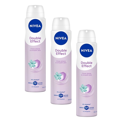 Nivea Double Effect 72H Anti-Perspirant 250mL Pack of 3