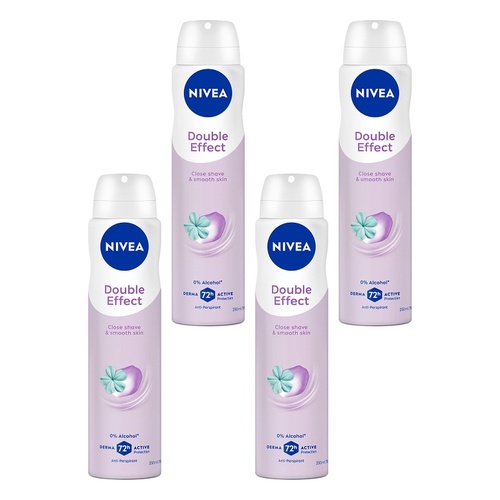Nivea Double Effect 72H Anti-Perspirant 250mL Pack of 4