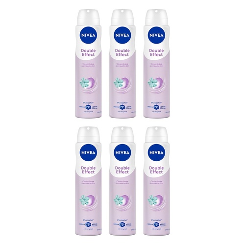 Nivea Double Effect 72H Anti-Perspirant 250mL Pack of 6