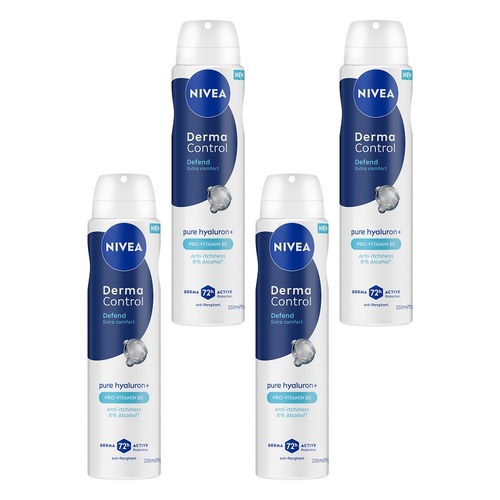 NIVEA Deodorant Derma Control Defend 250mL Pack of 4