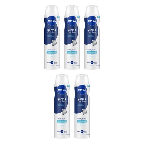 NIVEA Deodorant Derma Control Defend 250mL Pack of 5