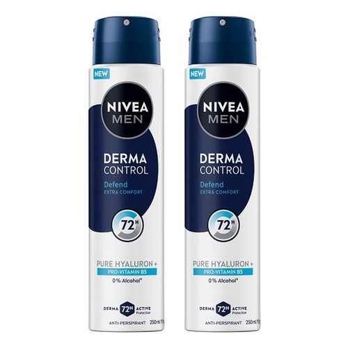 NIVEA Men Derma Control Defend Aerosol 250mL Pack of 2