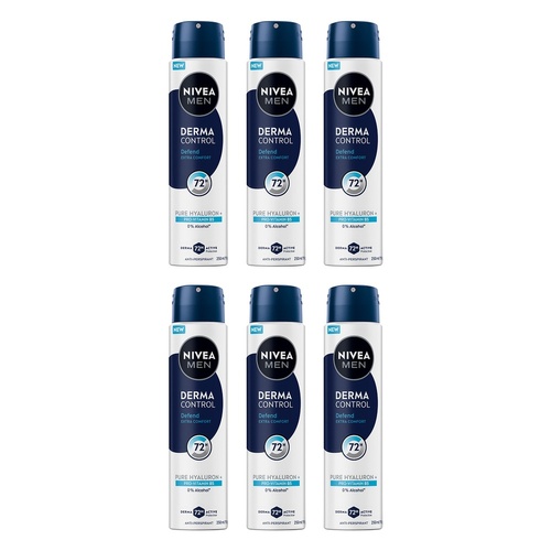 NIVEA Men Derma Control Defend Aerosol 250mL Pack of 6