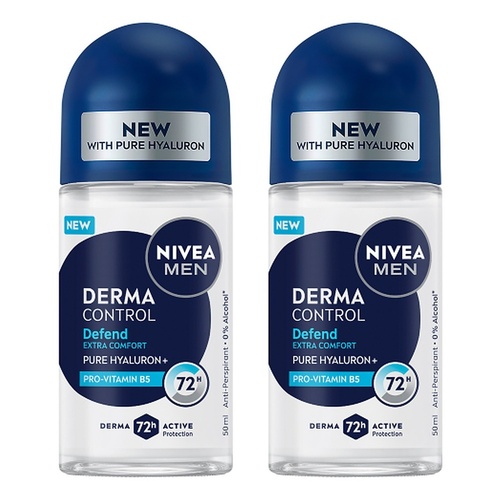NIVEA Men Derma Control Defend Roll On 50mL x 6 Bundle of 2