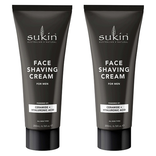 Sukin Men's Shaving Cream 200mL x 6 Bundle of 2