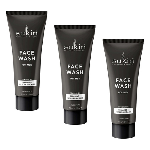 Sukin Men's Face Wash 125mL x 6 Bundle of 3