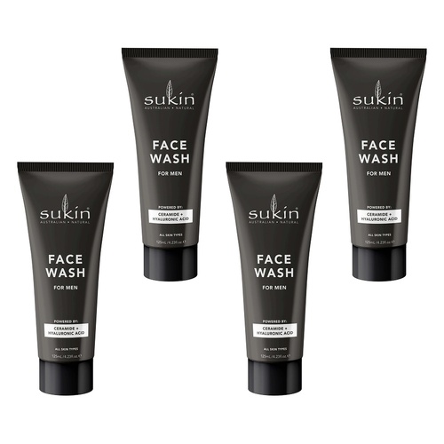Sukin Men's Face Wash 125mL x 6 Bundle of 4