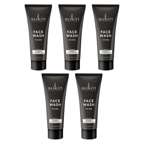 Sukin Men's Face Wash 125mL x 6 Bundle of 5