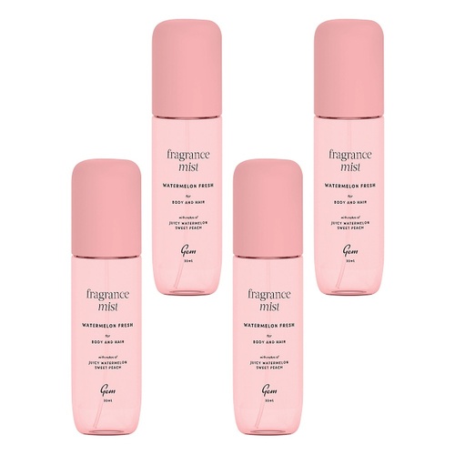 GEM Watermelon Fresh Fragrance Mist 90mL Pack of 4