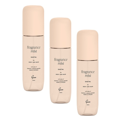 GEM Santal Fragrance Mist 90mL Pack of 3
