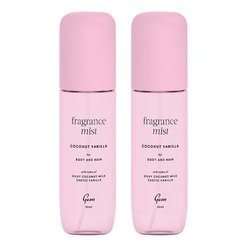 GEM Coconut Vanilla Fragrance Mist 90mL Pack of 2