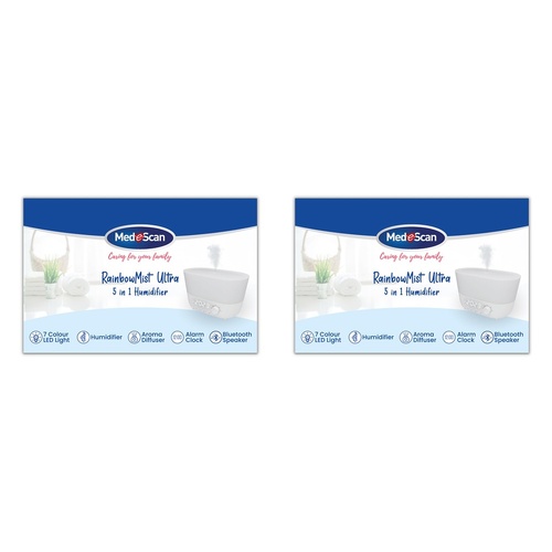 Medescan Rainbow Mist Ultra 5 in 1 Humidifier Pack of 2