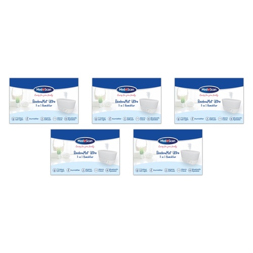 Medescan Rainbow Mist Ultra 5 in 1 Humidifier Pack of 5