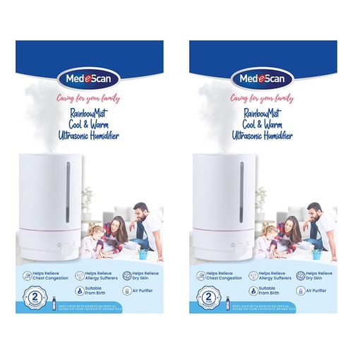 Medescan Cool/Warm Ultrasonic Humidifier Pack of 2