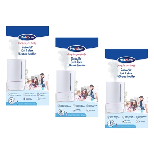 Medescan Cool/Warm Ultrasonic Humidifier Pack of 3