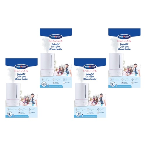 Medescan Cool/Warm Ultrasonic Humidifier Pack of 4