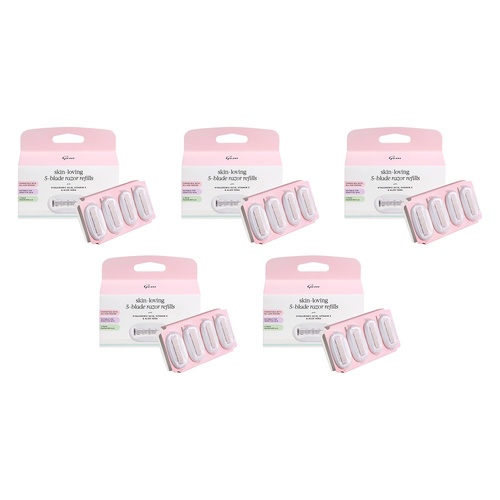 Gem Skin-Loving 5-Blade Razor Refills 4 Pack Bundle of 5