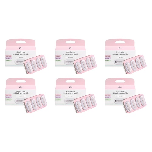 Gem Skin-Loving 5-Blade Razor Refills 4 Pack Bundle of 6