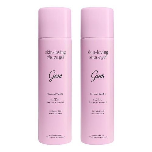 Gem Skin-Loving Shave Gel Coconut Vanilla 195g Pack of 2