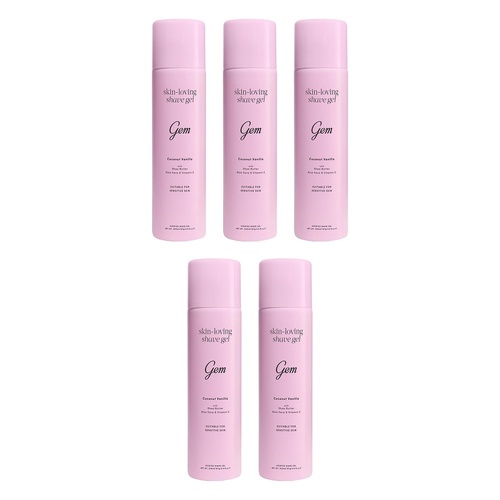 Gem Skin-Loving Shave Gel Coconut Vanilla 195g Pack of 5
